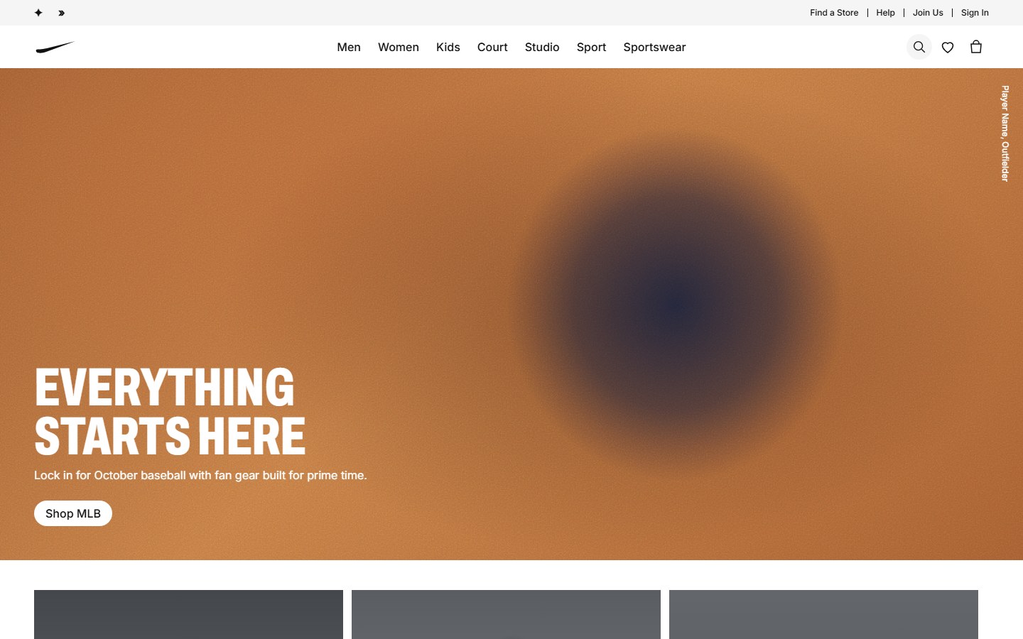 Home page in the style of Nike, built from Brand Styles