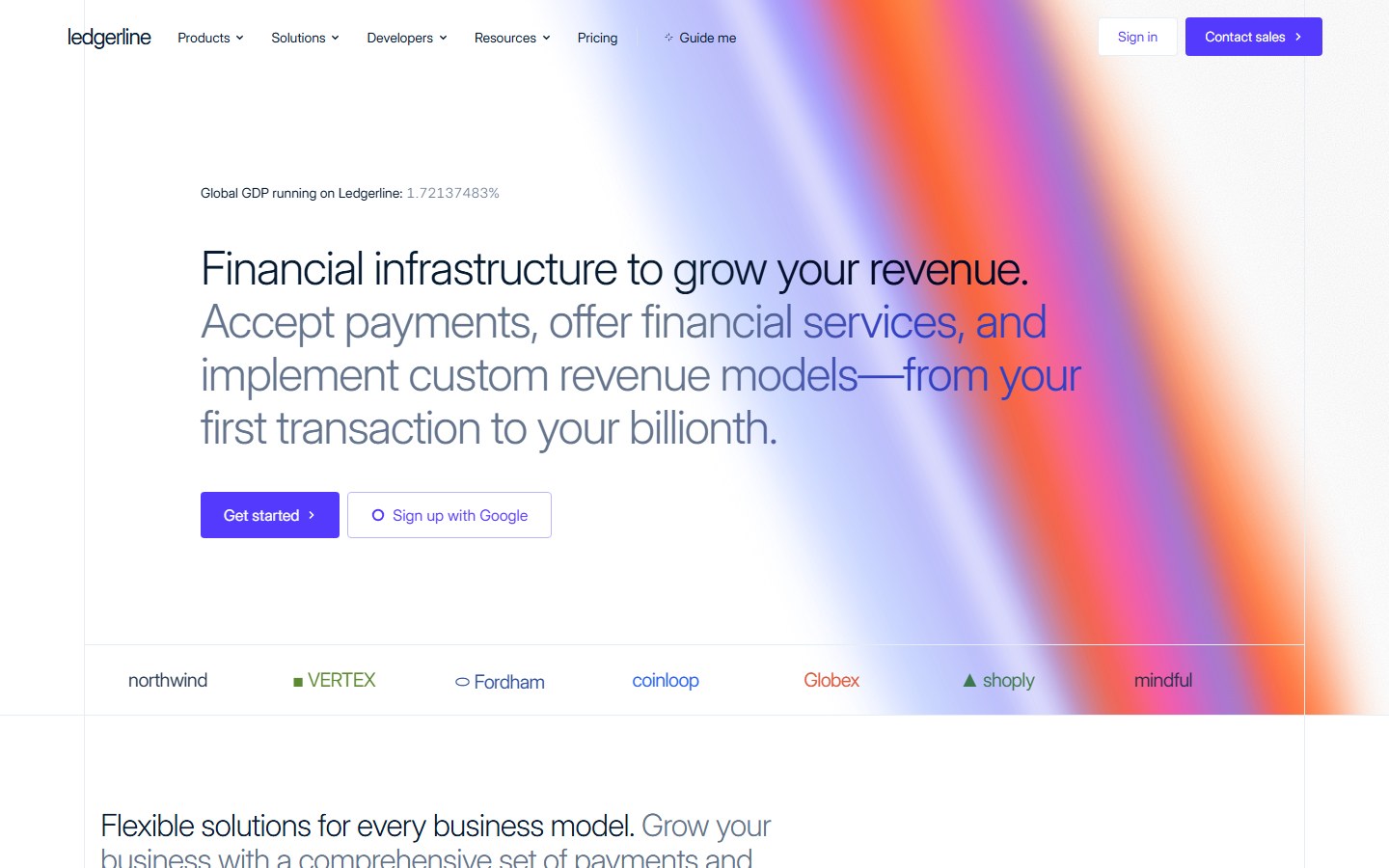 Home page in the style of Stripe, built from Brand Styles